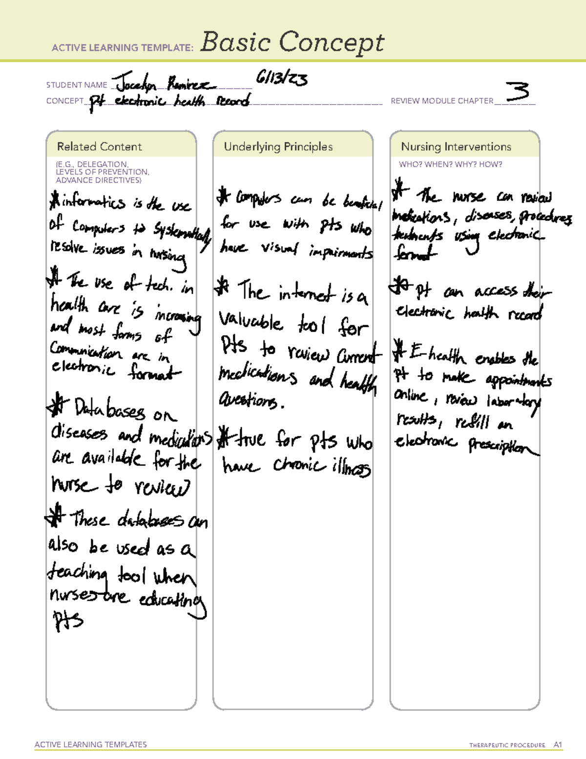 leadership ATI EHR - ACTIVE LEARNING TEMPLATES THERAPEUTIC PROCEDURE A ...