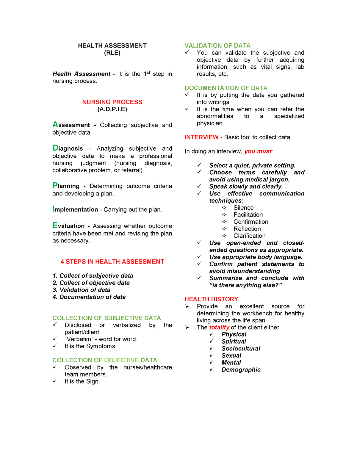 health-assessment-rle-notes-health-assessment-rle-health