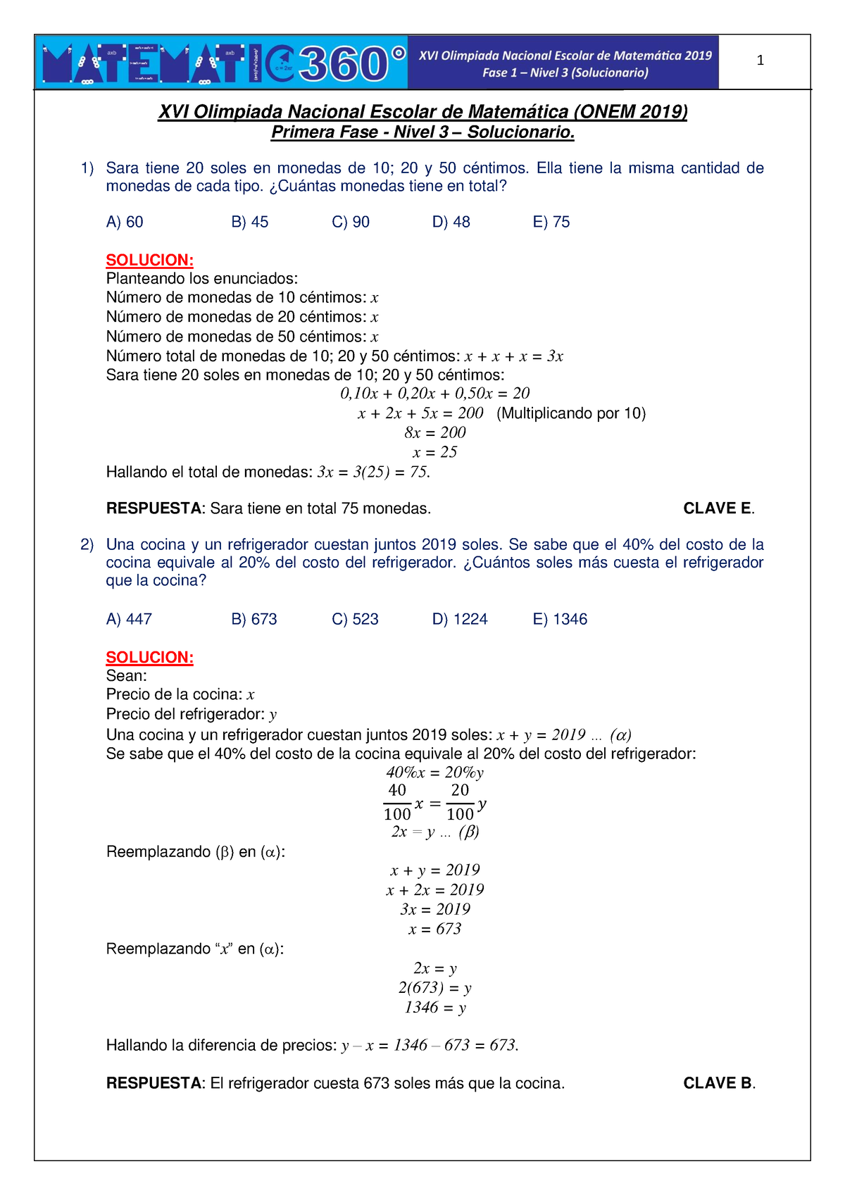 Solucionario ONEM 2019 F1N3 - XVI Olimpiada Nacional Escolar De ...
