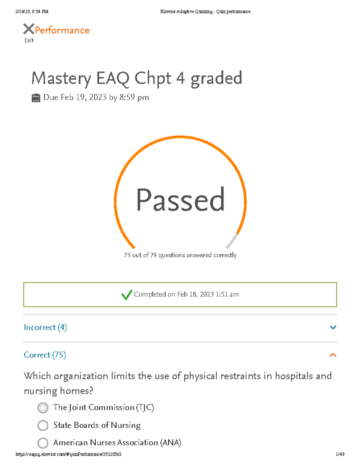 Mastery EAQ Chpt 4 Graded - Exit Performance Mastery EAQ Chpt 4 Graded ...