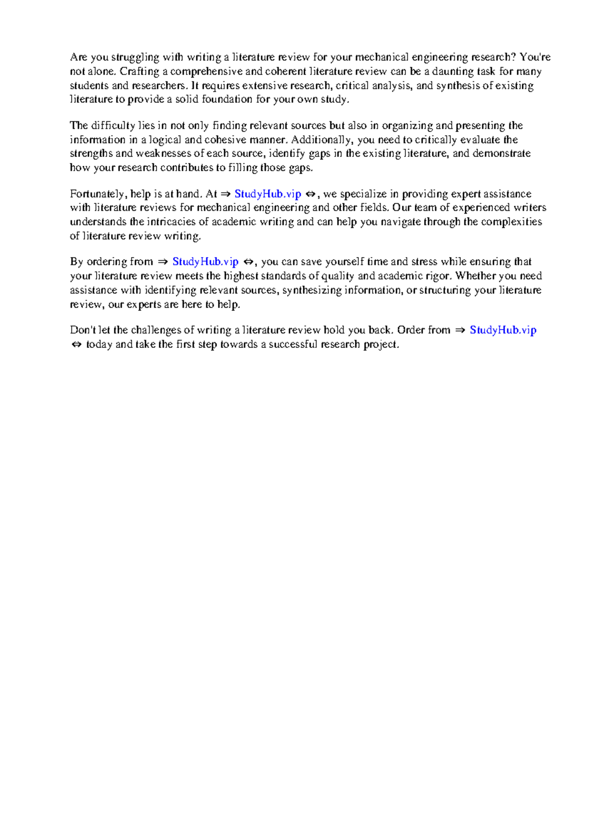 Mechanical Engineering Literature Review - Are you struggling with ...