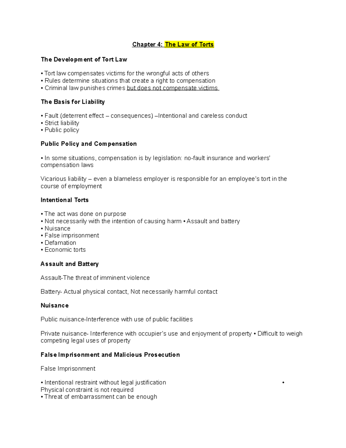 blaw-4-5-chapter-4-the-law-of-torts-the-development-of-tort-law-tort