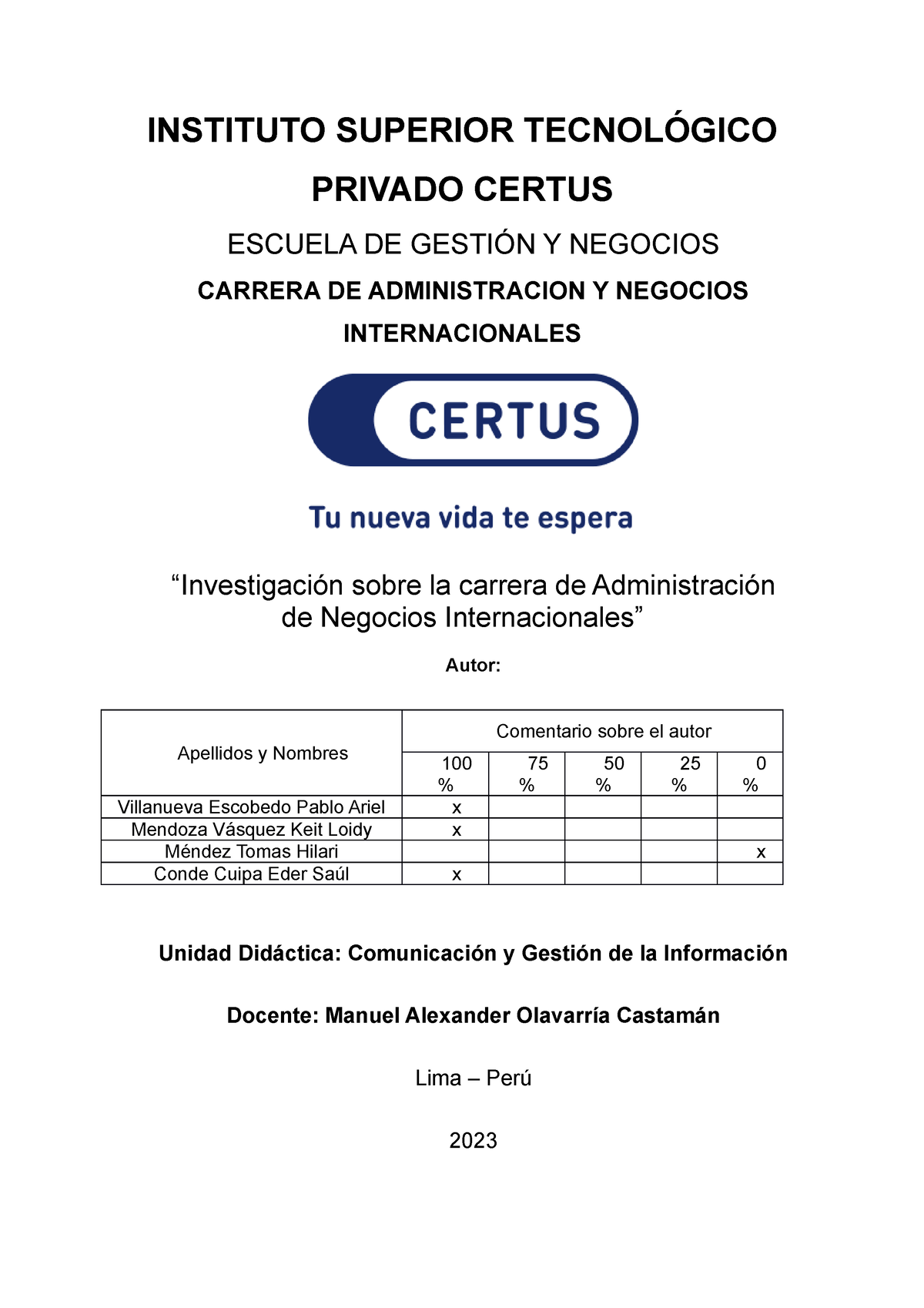 AA4 Comunicacion Y Gestion DE LA Informacion - INSTITUTO SUPERIOR ...