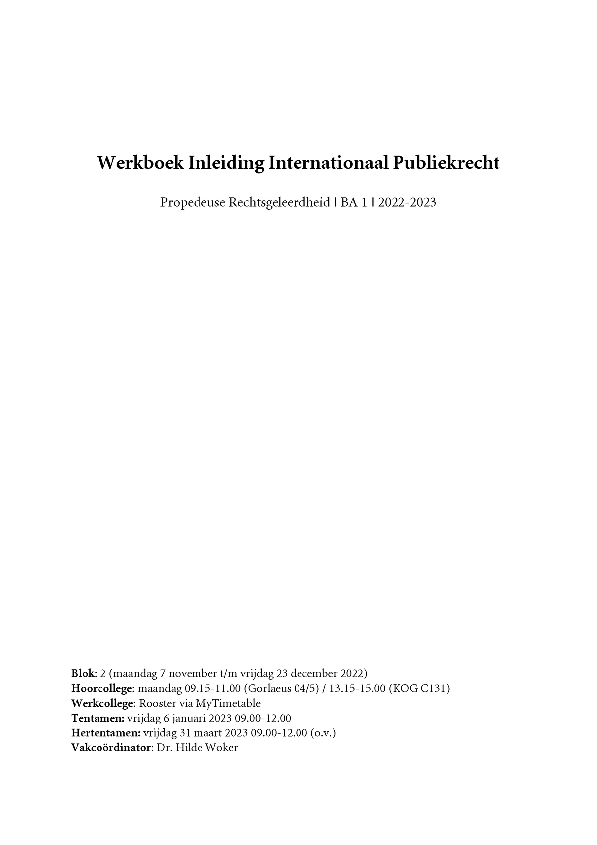 Werkboek INCL ANTWOORDEN IIPUR 2022-2023 - Werkboek Inleiding ...