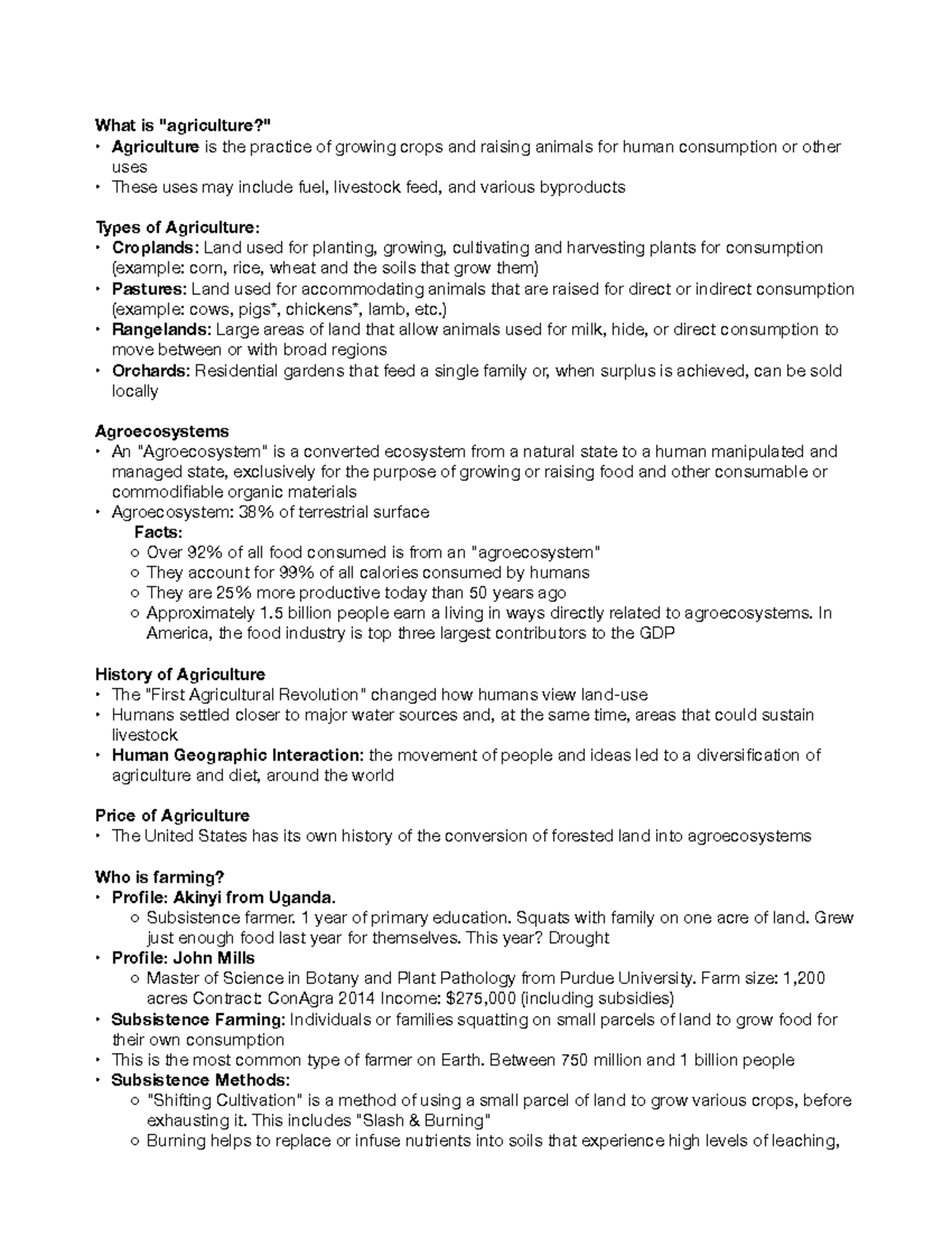 Week 7 Agriculture Agribusiness - What is 