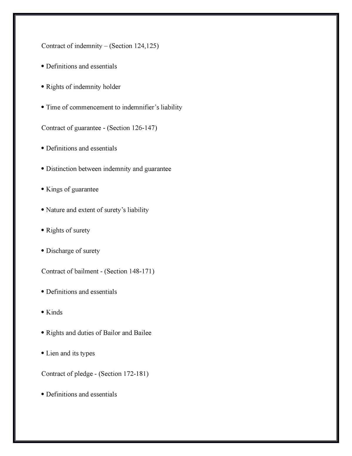 notes-2-contract-of-indemnity-section-124-125-definitions-and