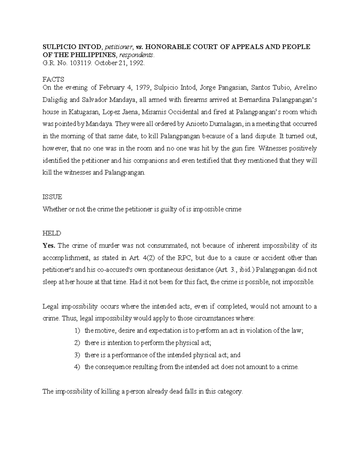 GR 103119 Case digest SULPICIO INTOD , petitioner , vs. HONORABLE
