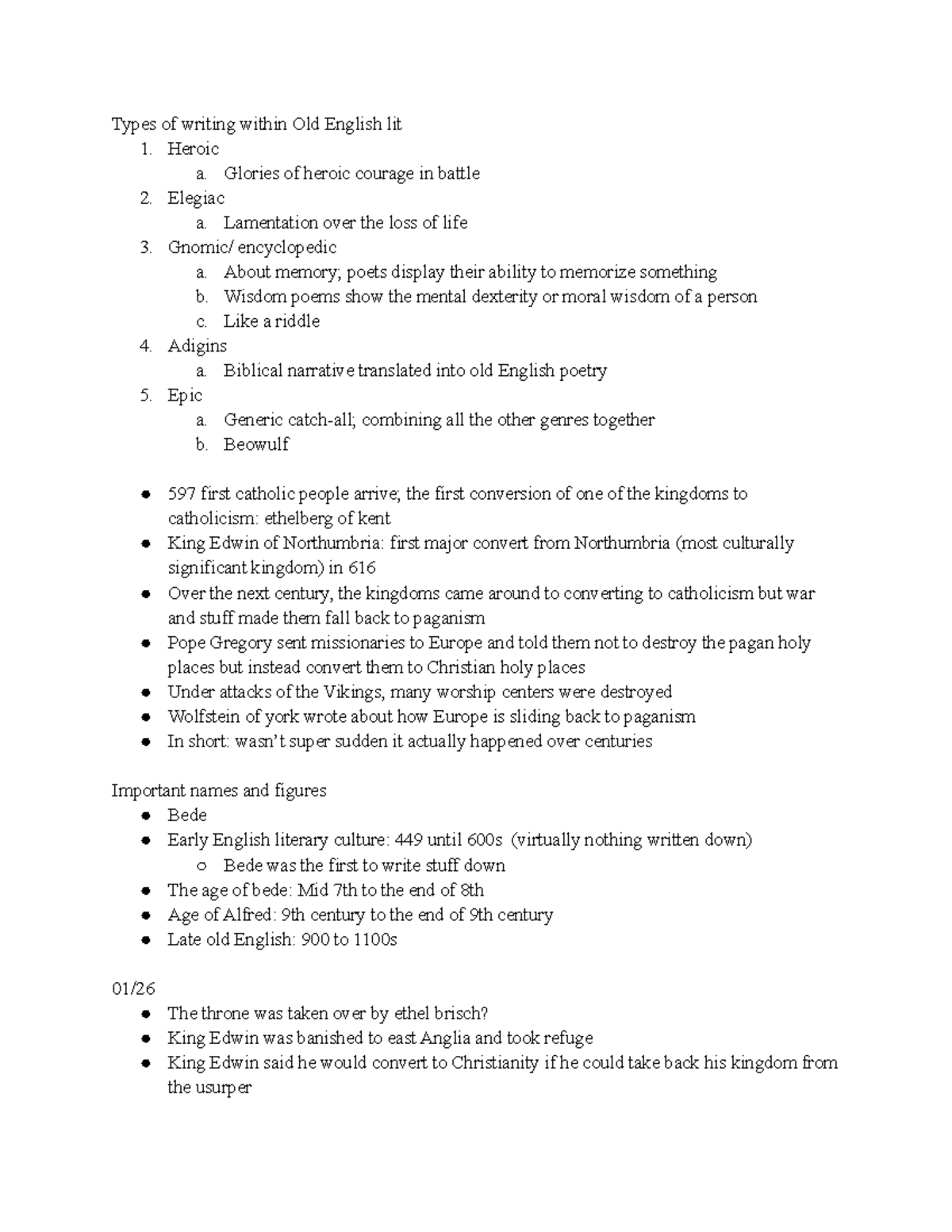 Topics in Medieval literature notes - Types of writing within Old ...