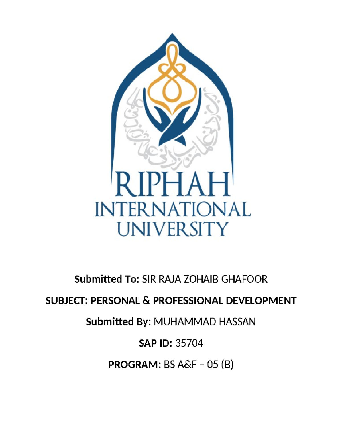 Final Summary - Islam - Submitted To: SIR RAJA ZOHAIB GHAFOOR SUBJECT ...
