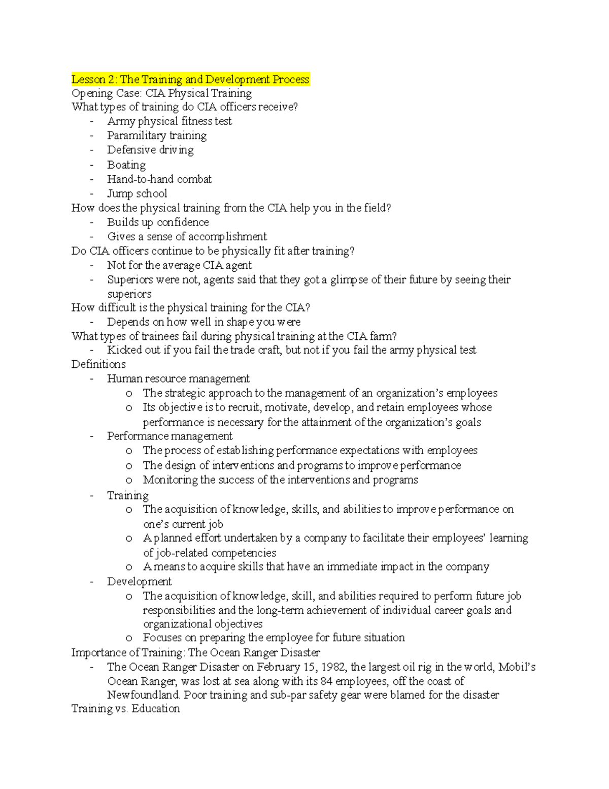 Lesson 2 - EDUC 240 Econcordia Course - Lesson 2: The Training and ...