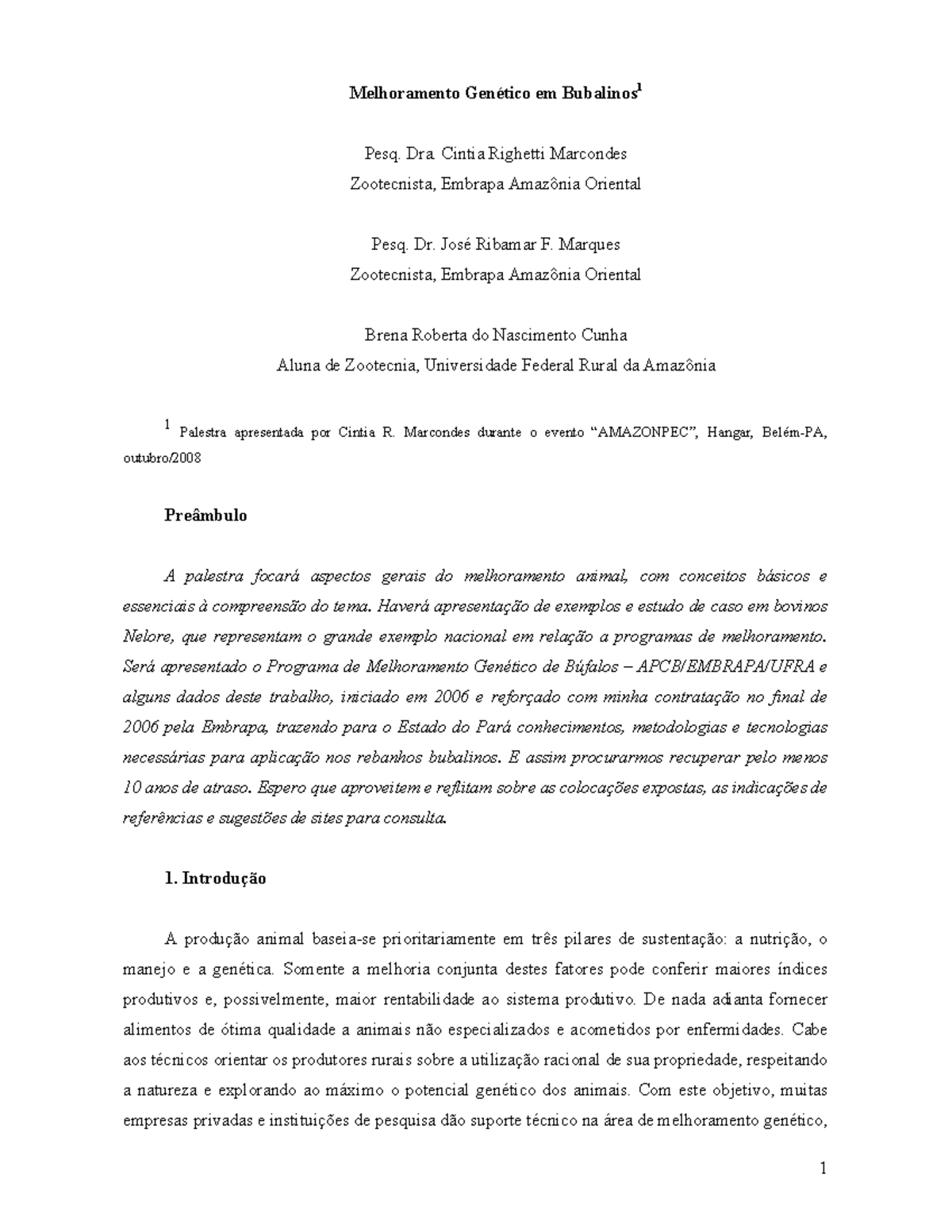 Bubalinos - Aula - Melhoramento Genético Em Bubalinos 1 Pesq. Dra ...