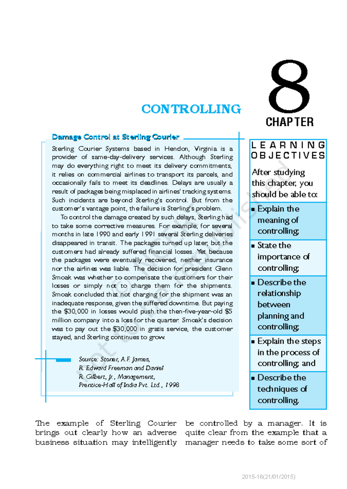 Business 8 - Chapter 8 - CONTROLLINGCONTROLLING CHAPTER L E A R N I N G ...