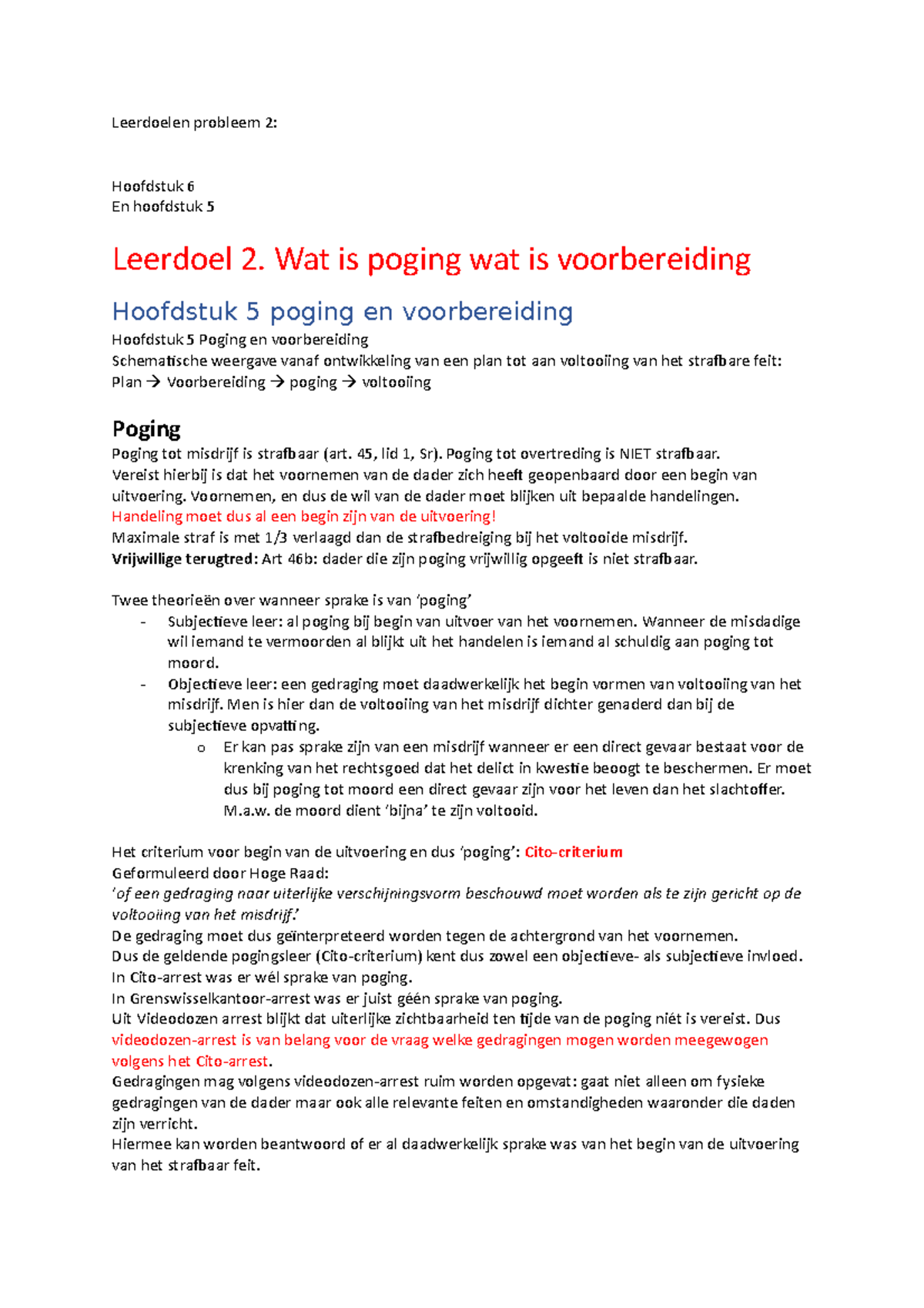 Leerdoelen Probleem 2 Uitgewerkt - Leerdoelen Probleem 2: Hoofdstuk 6 ...