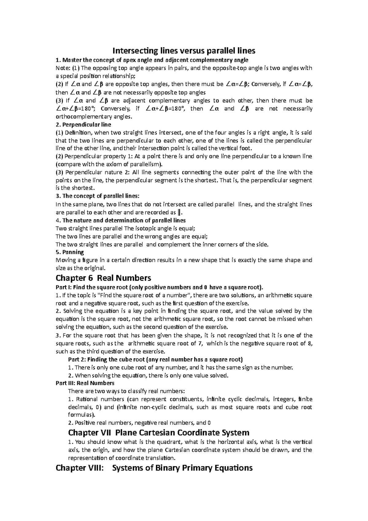 Intersecting lines versus parallel lines MATH092 - Intersecting lines ...
