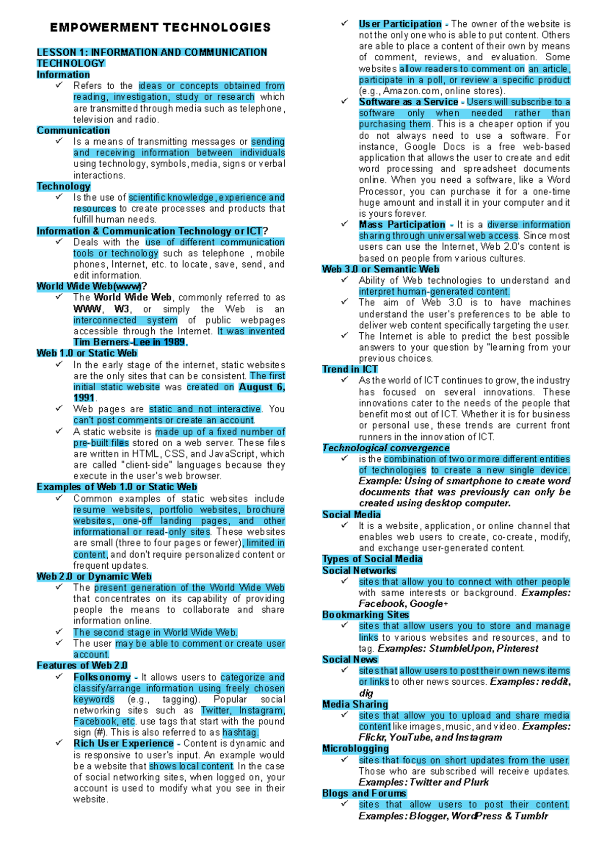 Empowerment- Technologies - EMPOWERMENT TECHNOLOGIES LESSON 1 ...