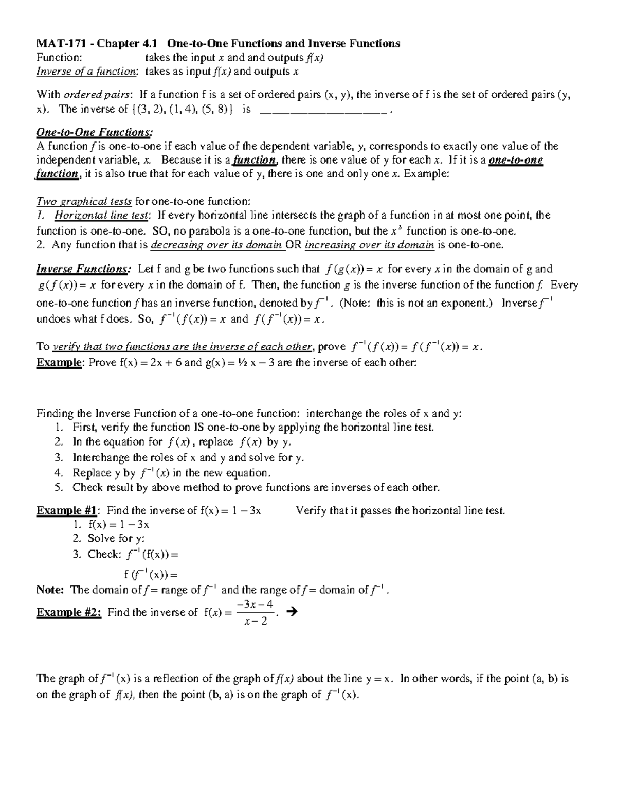 ch-4-1-outline-2020-linear-mat-171-chapter-4-one-to-one-functions