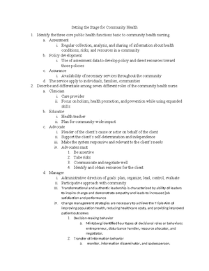 Chapter 2 - med surg - History and Evolution of Community Health ...