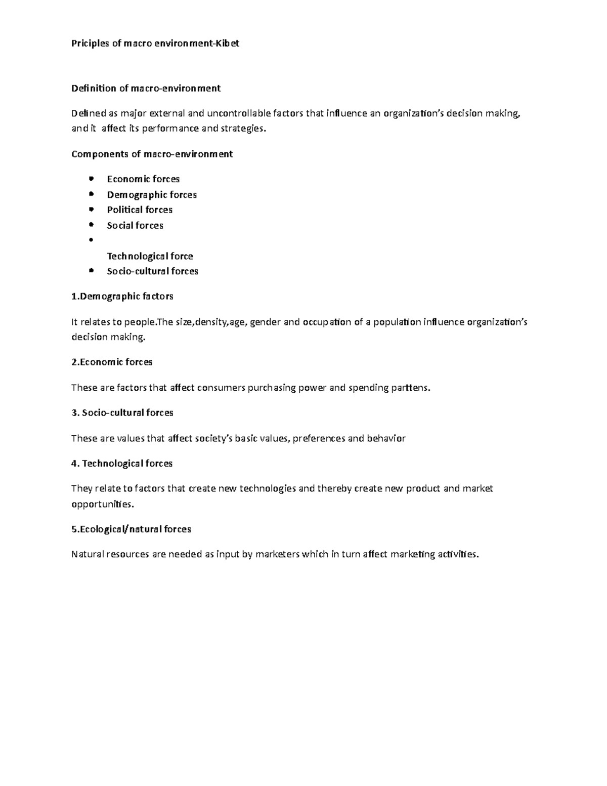 Principles of macro environment - Priciples of macro environment-Kibet ...