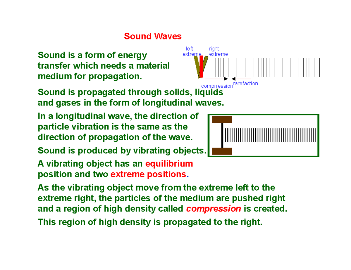 3.1b Sound Waves - Lecture Notes 3 - Sound Waves Sound Is A Form Of ...