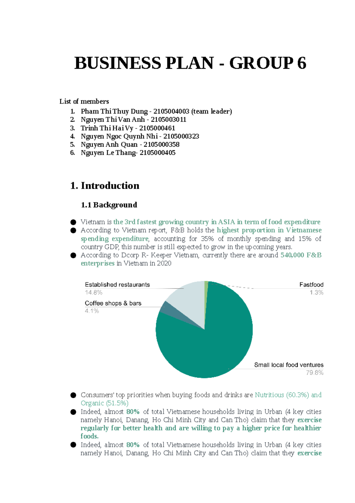 business plan section 6