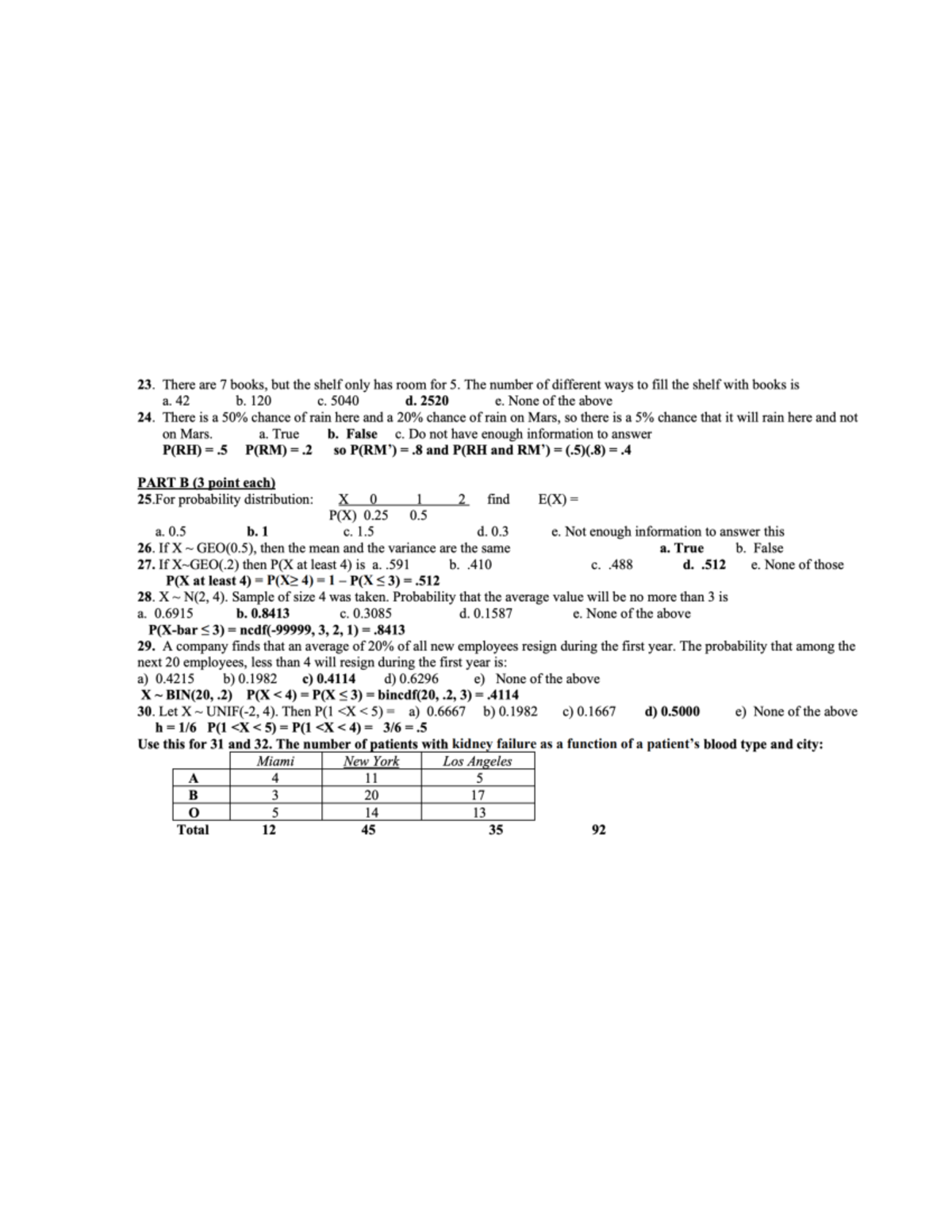 Intro to stat 2 - probability and testing hypothesis - 23. There are 7 ...