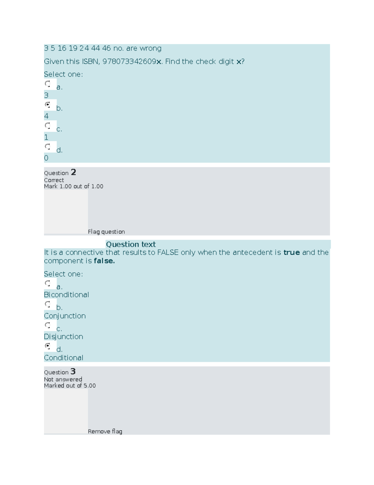 Math final exam AMA ANSAMA ANSWER OK - 3 5 16 19 24 44 46 no. are wrong ...