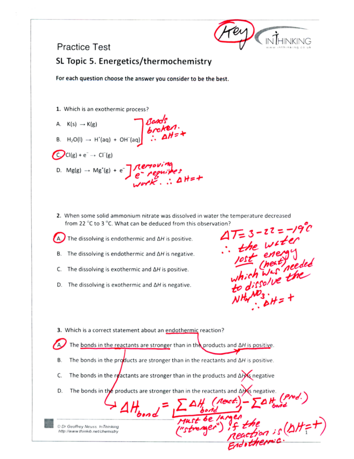 Sl-topic-5-energetics Practice Key - Pe NTS Nee E S490 Ae Dr Geoffrey ...