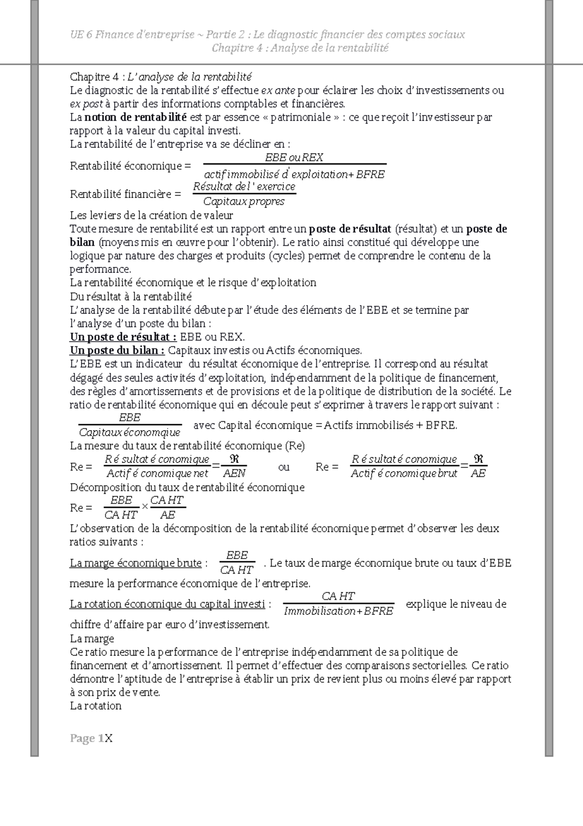 UE6 P2 C4 (L’analyse De La Rentabilité) - UE 6 Finance D’entreprise ...