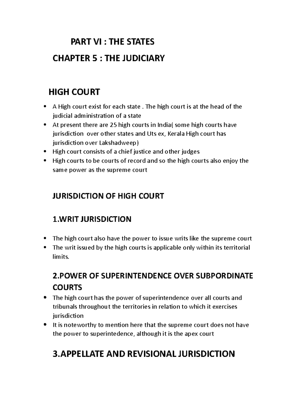 Constitution Of India Mcn 202 Module 4 Part 4 - Part Vi : The States 