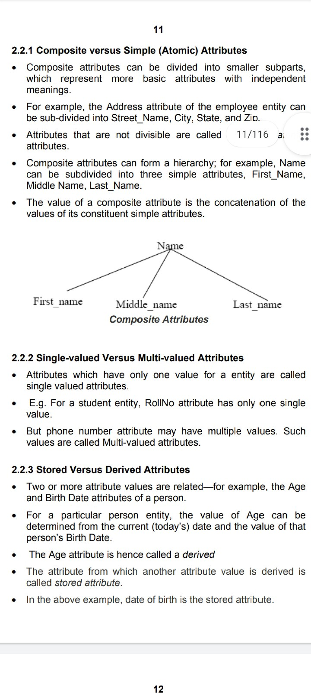 TYPES OF COMPOSITE ATTRIBUTES - Bachelor's of computer Application (BCA ...