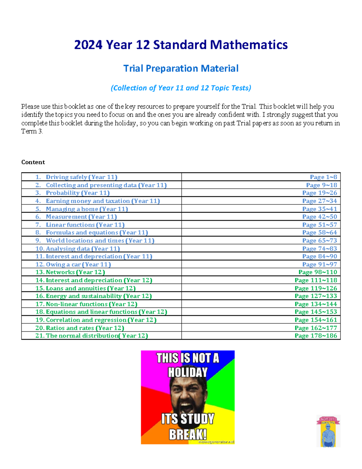 2024 math trial prep - sfsdsd - 2024 Year 12 Standard Mathematics Trial ...