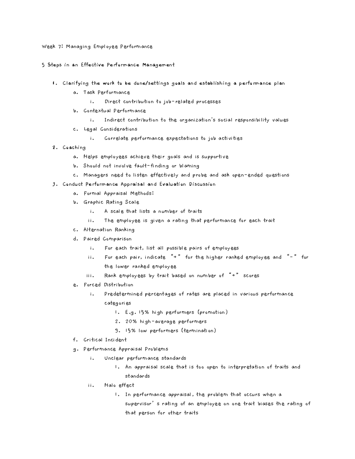 Mhr ch.7 managing employee performance - Week 7: Managing Employee ...
