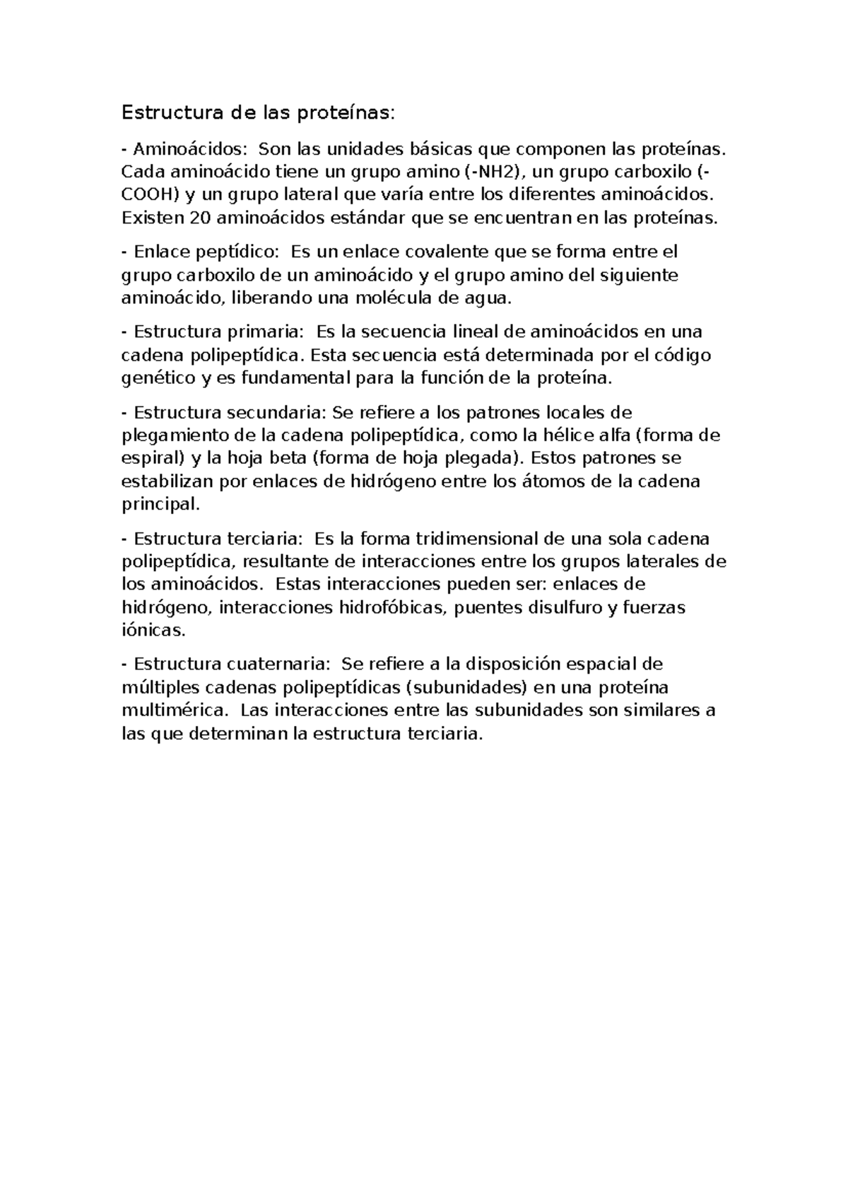 Estructura de las proteínas - Estructura de las proteínas ...