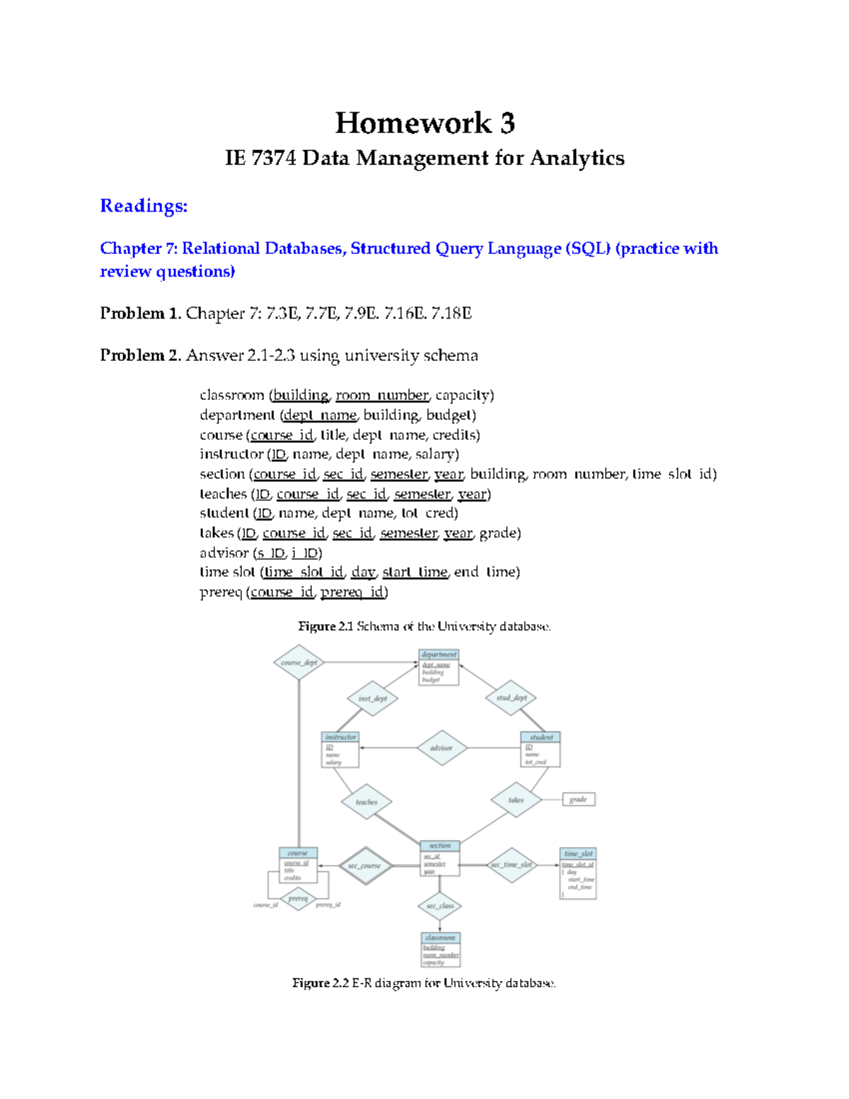 Homework #3 - Homework 3 IE 7374 Data Management For Analytics Readings ...