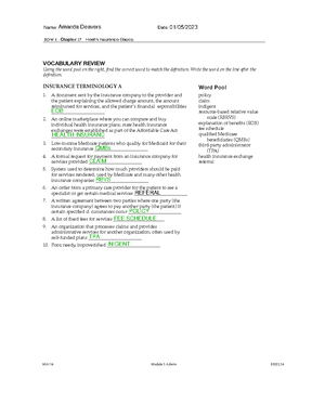 MA116 ROW 1 Chapters 27 and 30 ROW 1 Chapter 27 Health