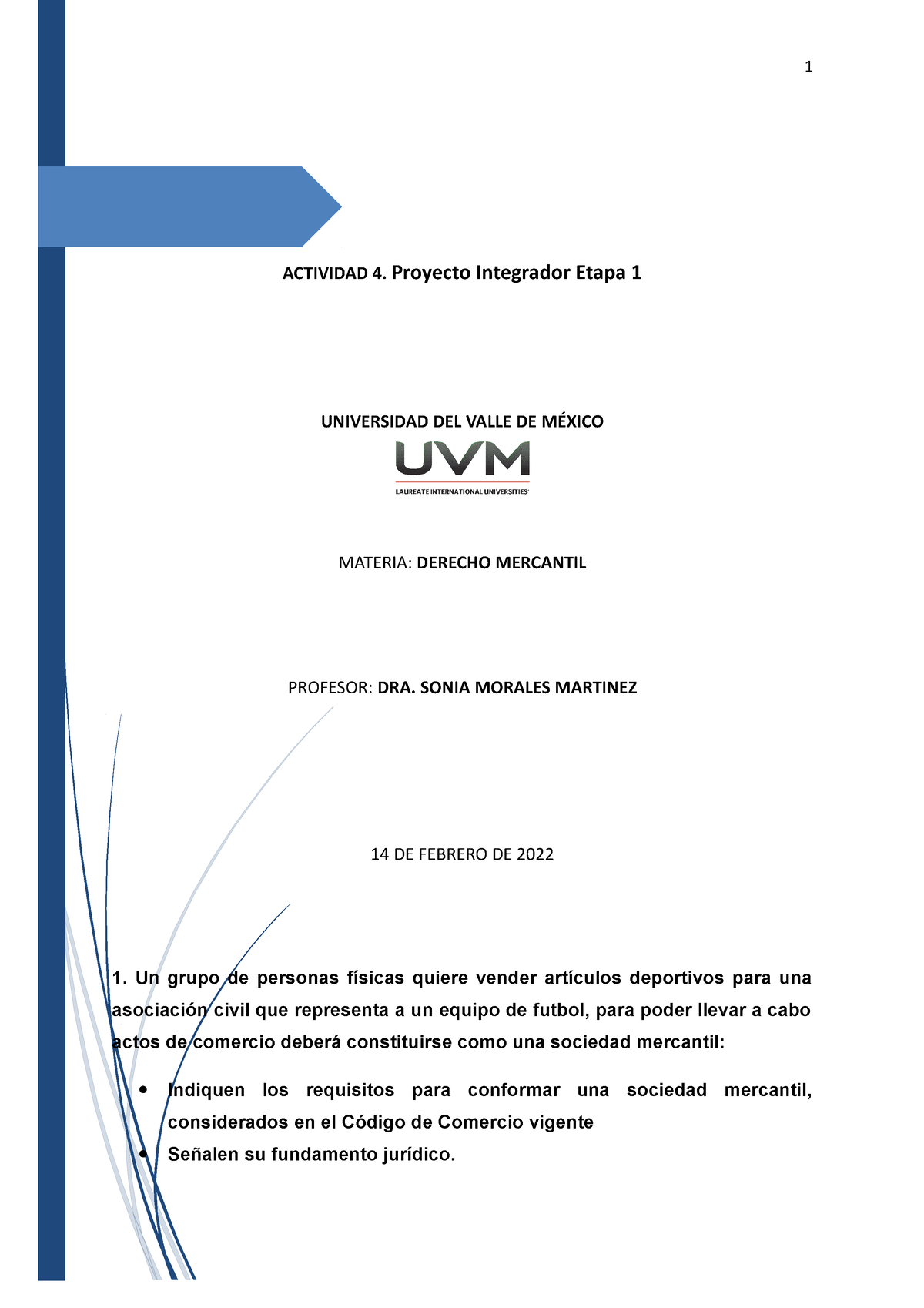 Derecho Mercantil Actividad Proyecto Integrador Etapa Uvm Studocu My XXX Hot Girl