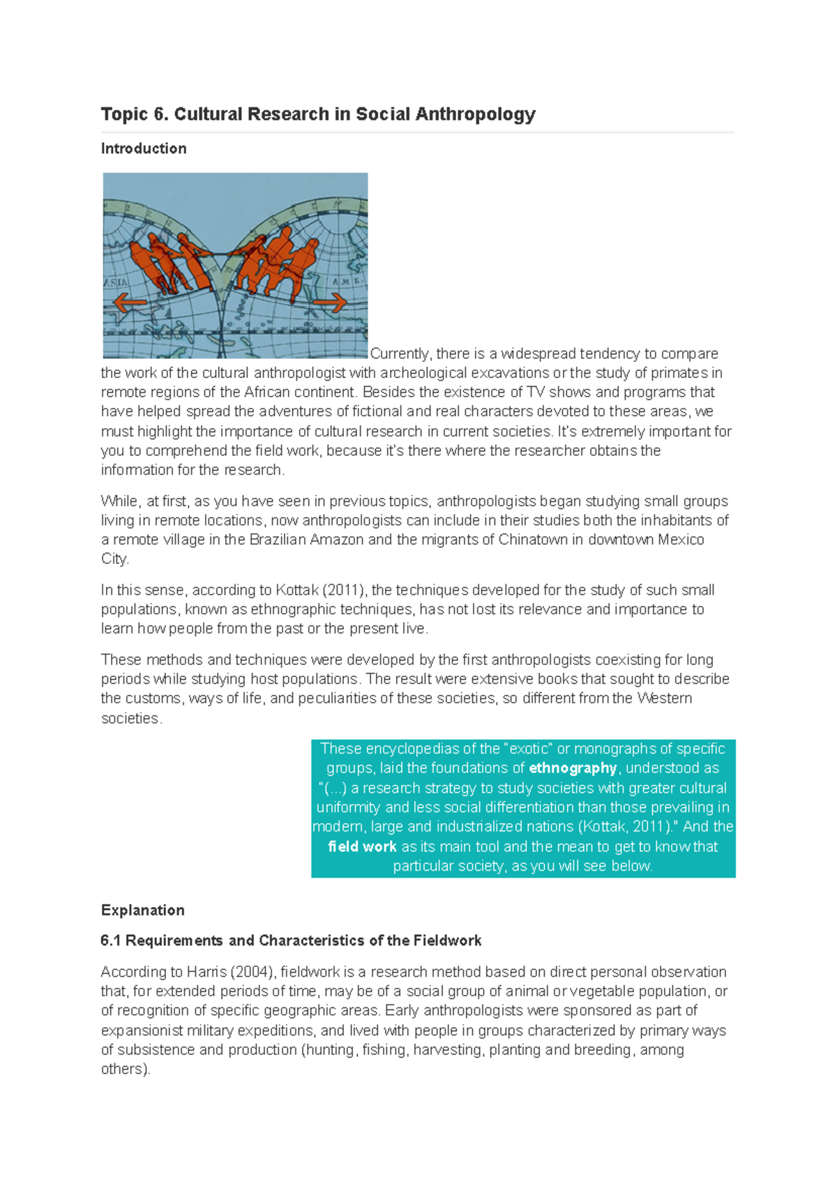 Module 2 - Topic 6. Cultural Research in Social Anthropology ...