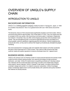 UNIQLO Business Model  FAST RETAILING CO LTD