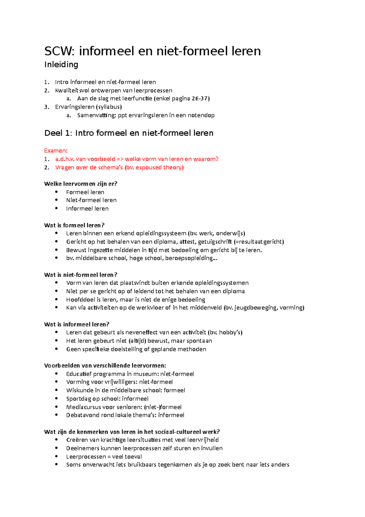 Samenvatting SCW Formeel En Niet-formeel Leren - SCW: Informeel En Niet ...