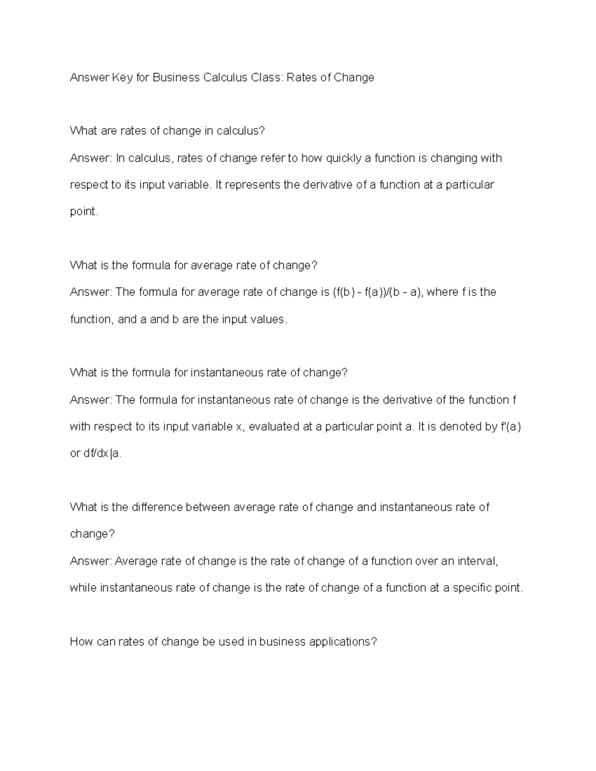 answer-key-for-business-calculus-class-rates-of-change-it-represents