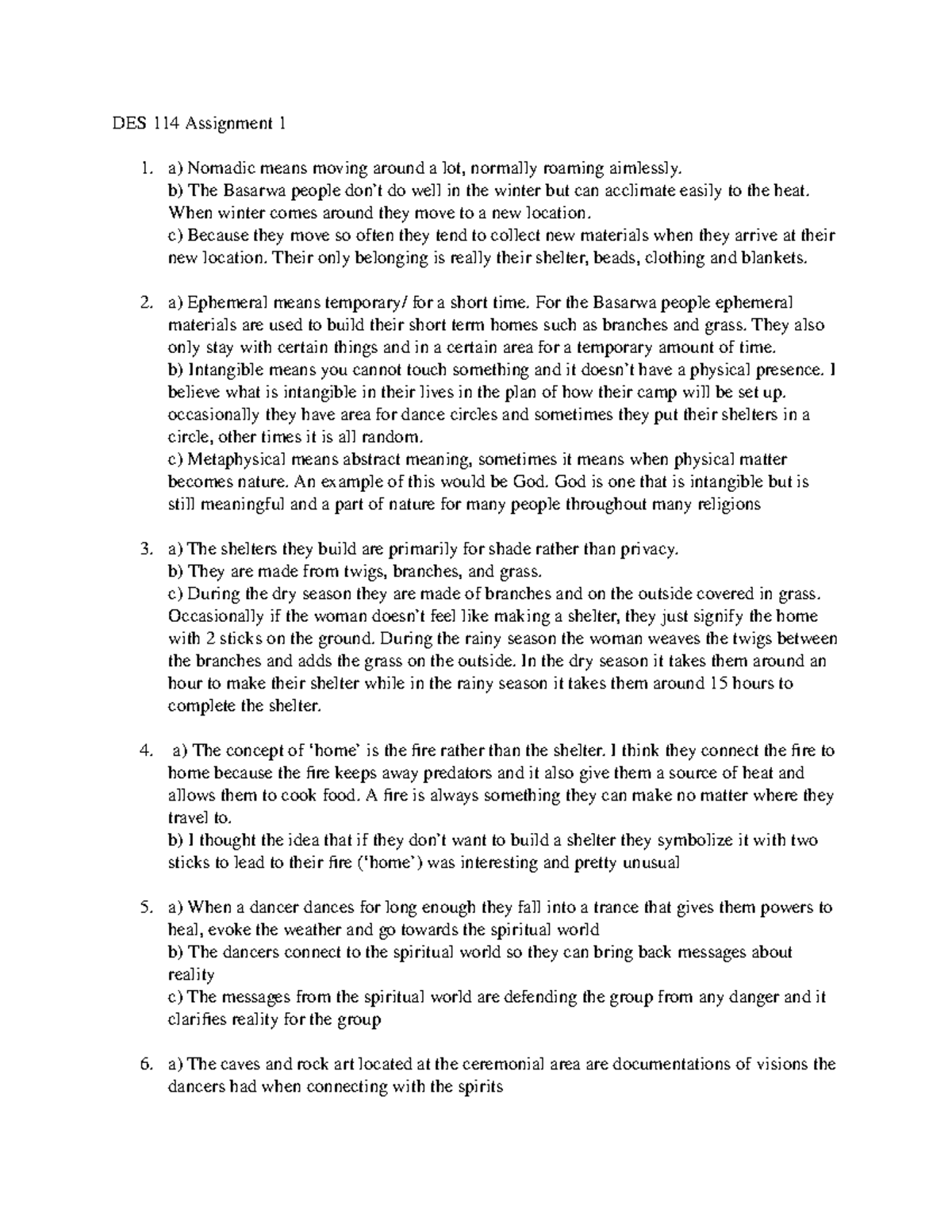 DES 114 Assignment 1 - DES 114 Assignment 1 Nomadic means moving around ...