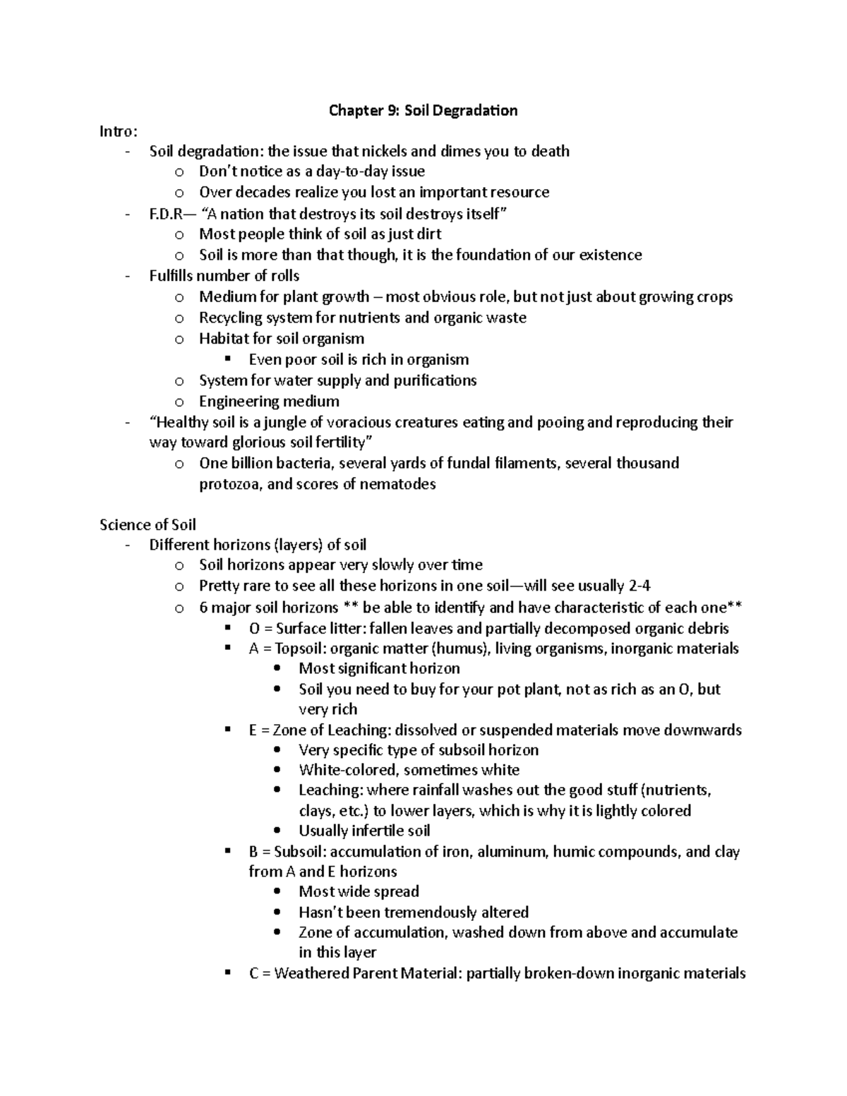 Chapter 9 - Soil Degradation - Chapter 9: Soil Degradation Intro: Soil ...