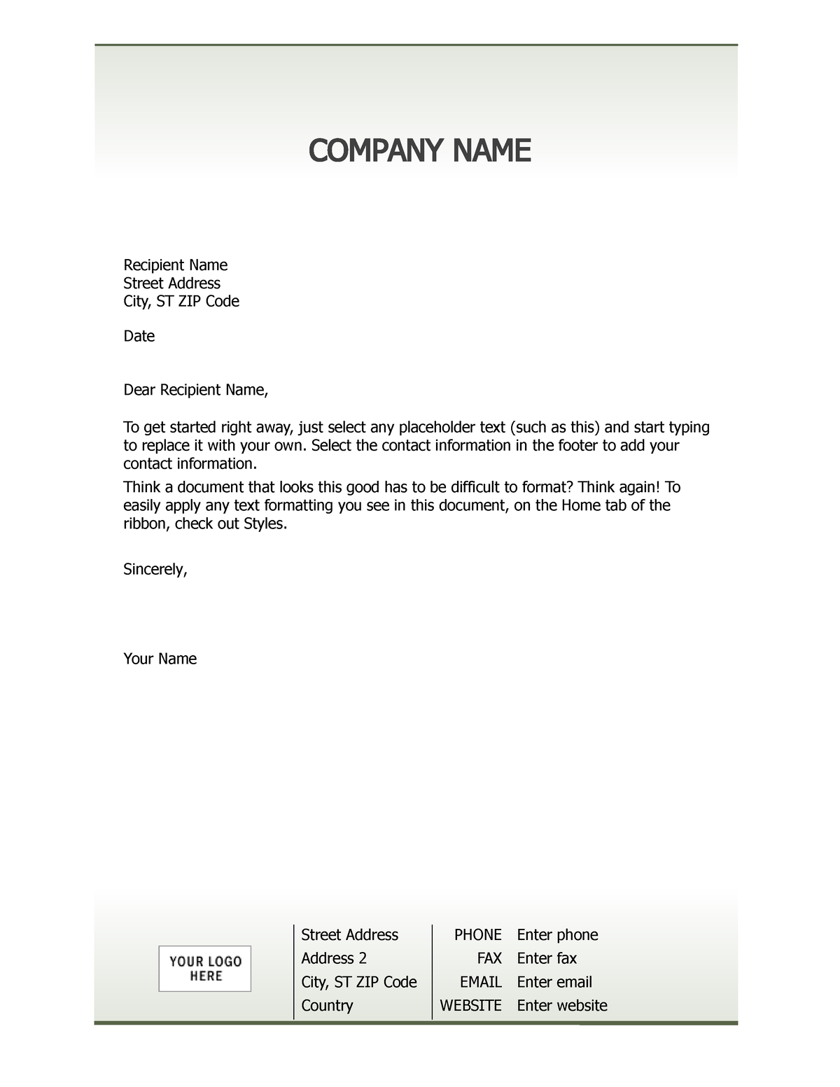 Marketing Letter Template - COMPANY NAME Recipient Name Street Address ...