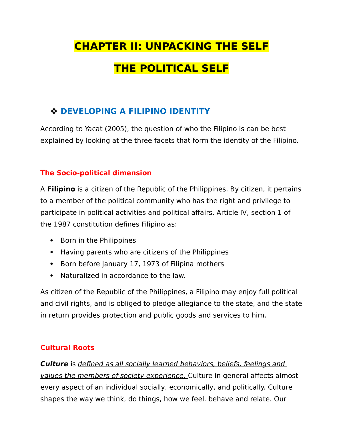 political self essay understanding the self