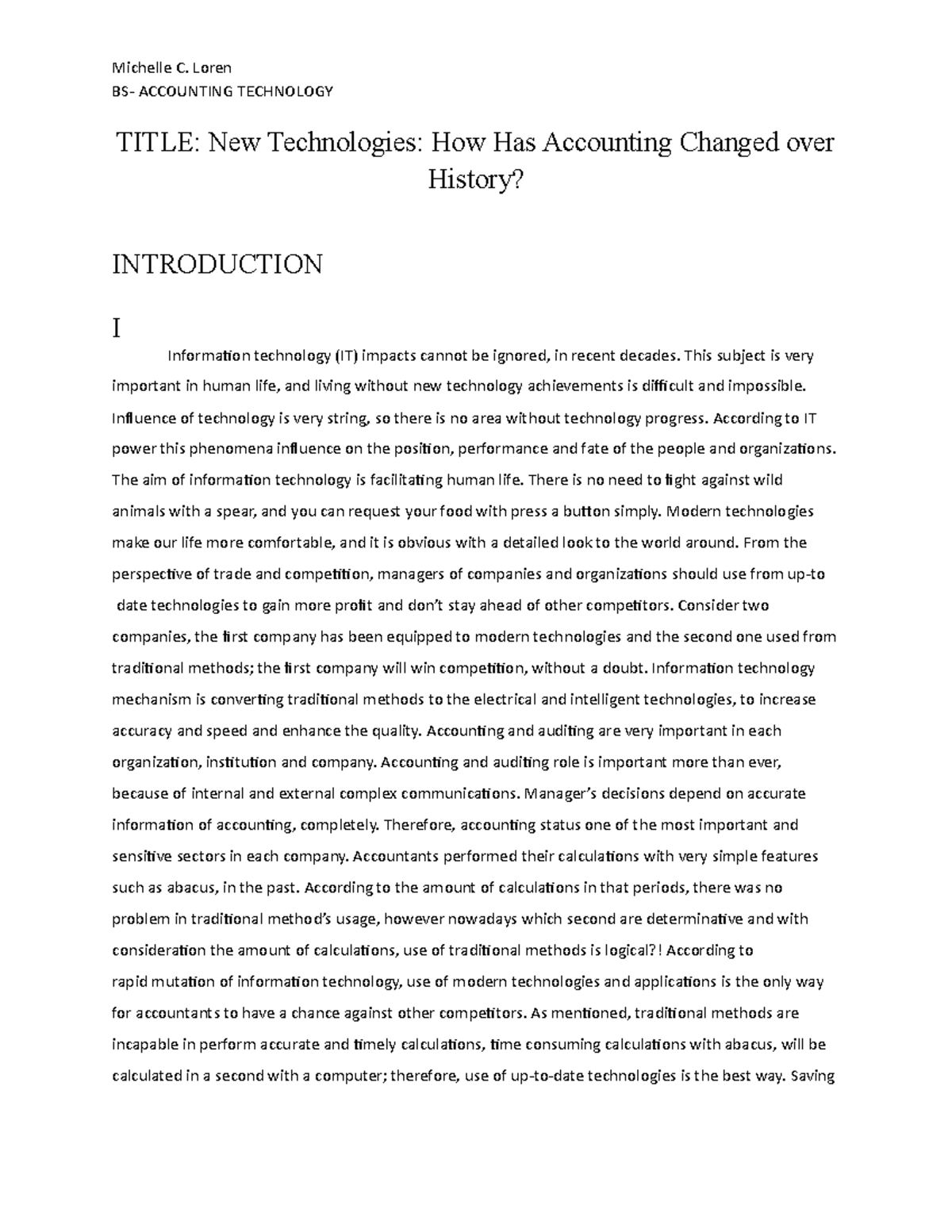 Introduction - Lecture notes 1 - Michelle C. Loren BS- ACCOUNTING ...