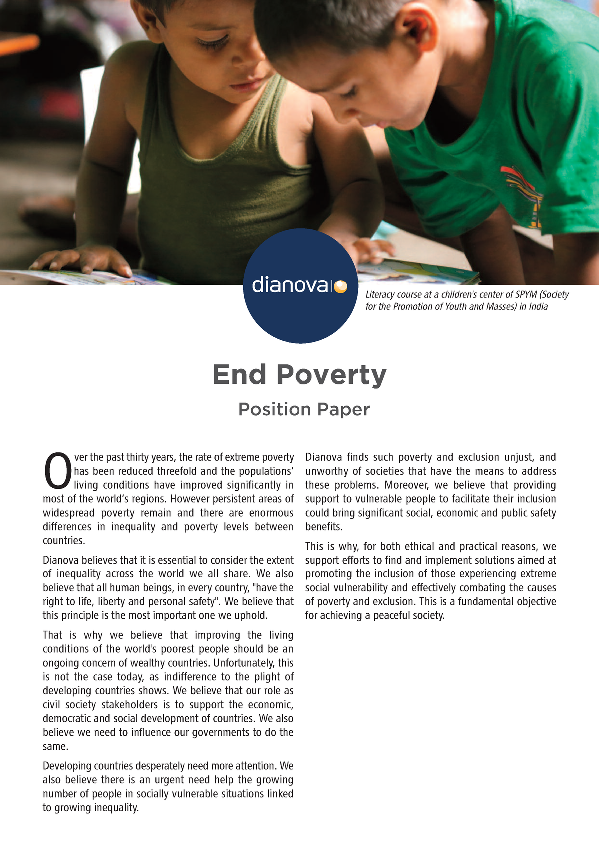 Position paper poverty en - O ver the past thirty years, the rate of ...