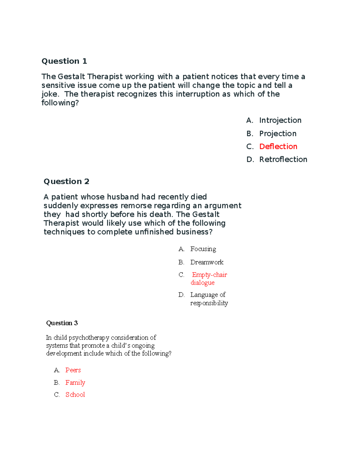 NRNP 6645 week 11 final exam - Question 1 The Gestalt Therapist working ...