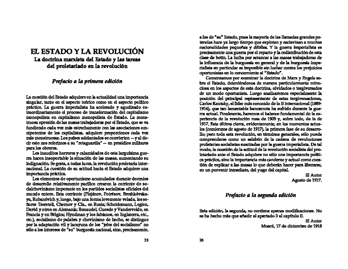 El Estado Y La Revolución Resumen www.studocu.com