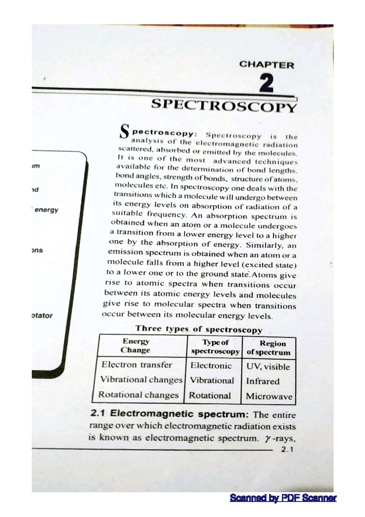 Chemistry 1 spectroscopy Engineering Chemistry Scanned by PDF