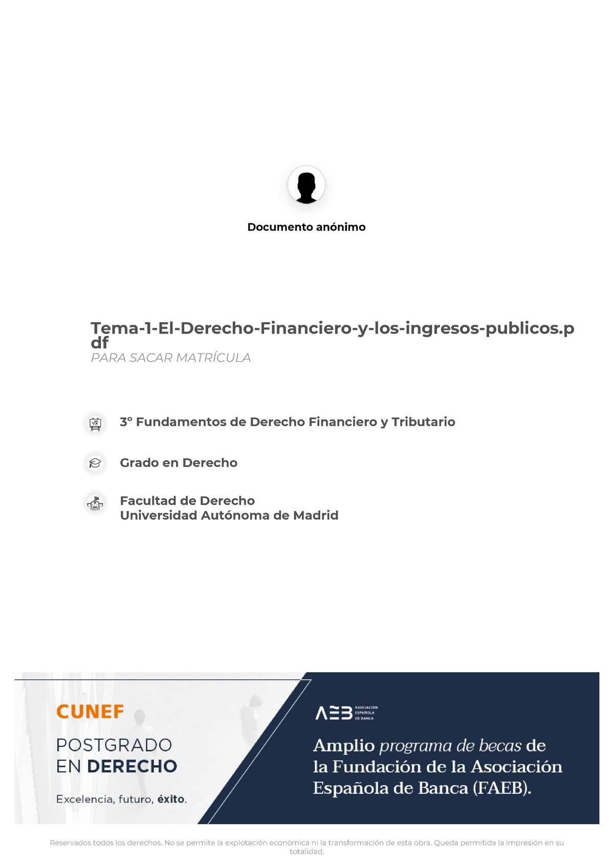 Wuolah Free Tema 1 El Derecho Financiero Y Los Ingresos Publicos ...